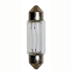 Tungsten Light Bulb, Festoon Shaped 10W, 12V