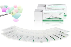 75cm Polyester Surgical Suture Thread ith Curved Needle