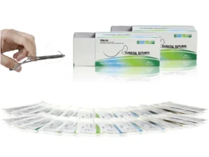 Mixed Variety 75cm Surgical Suture Threads with Curved Needles