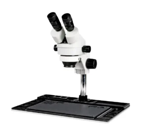 WP-10 Series Zoom Stereo Microscopes with Pillar stand and Aluminum Alloy Repair Base