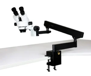 WP-7 Series Zoom Stereo Microscopes with Articulating Arm Clamp Stand